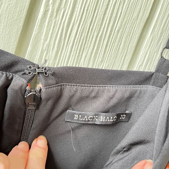 Black Halo Daria Floral Sheath Dress Size 10 Cocktail Bodycon - Picture 3 of 10